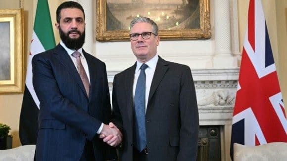 الشرع التقى الملك تشارلز وستارمر في لندن